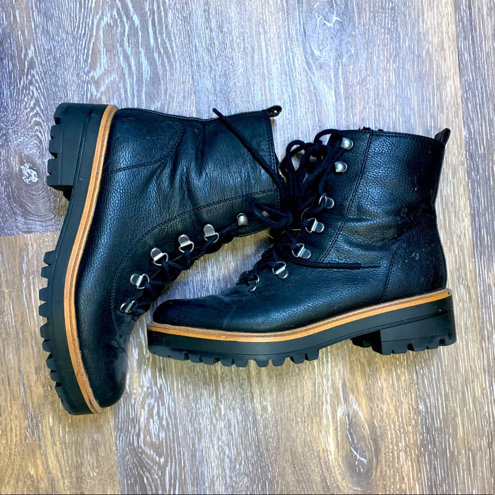 Black combat boots